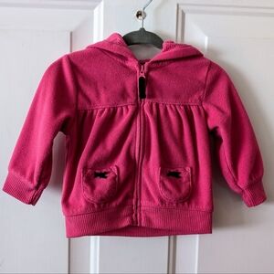 Carter's Hot Pink Bear Fleece Zip-Up Hoodie